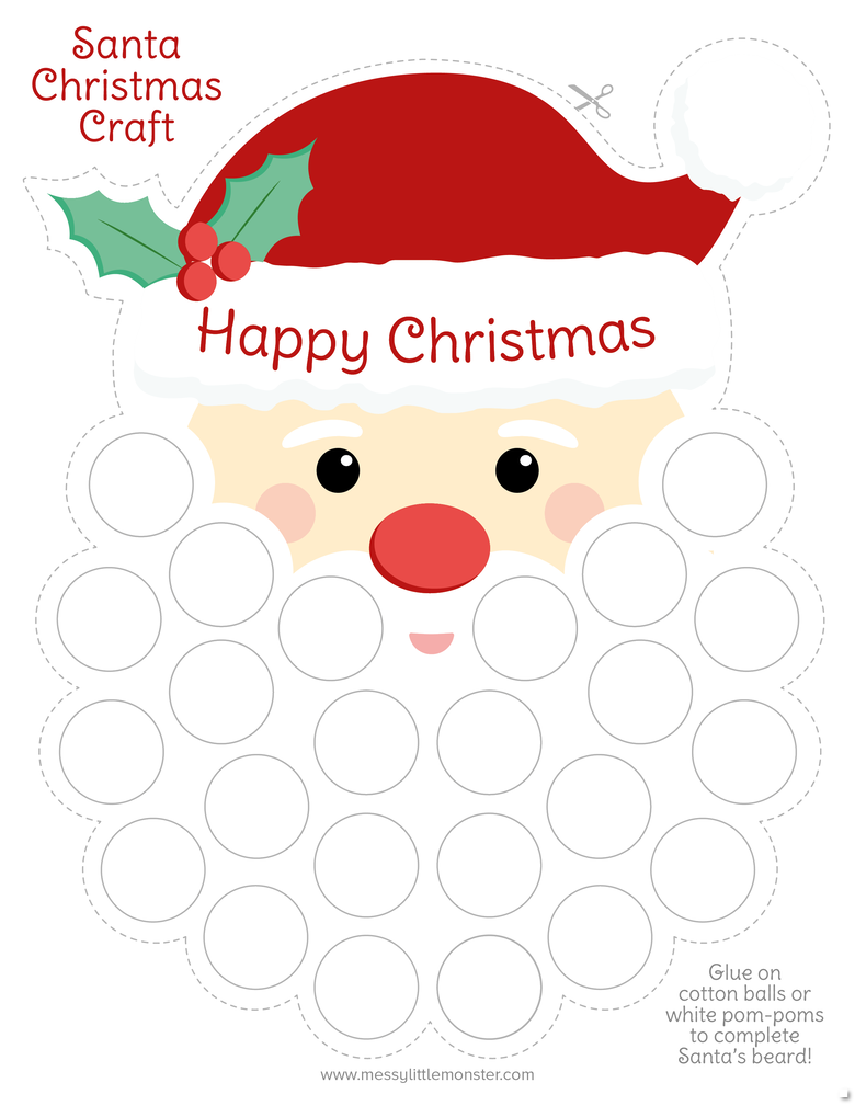Santas beard christmas countdown printable