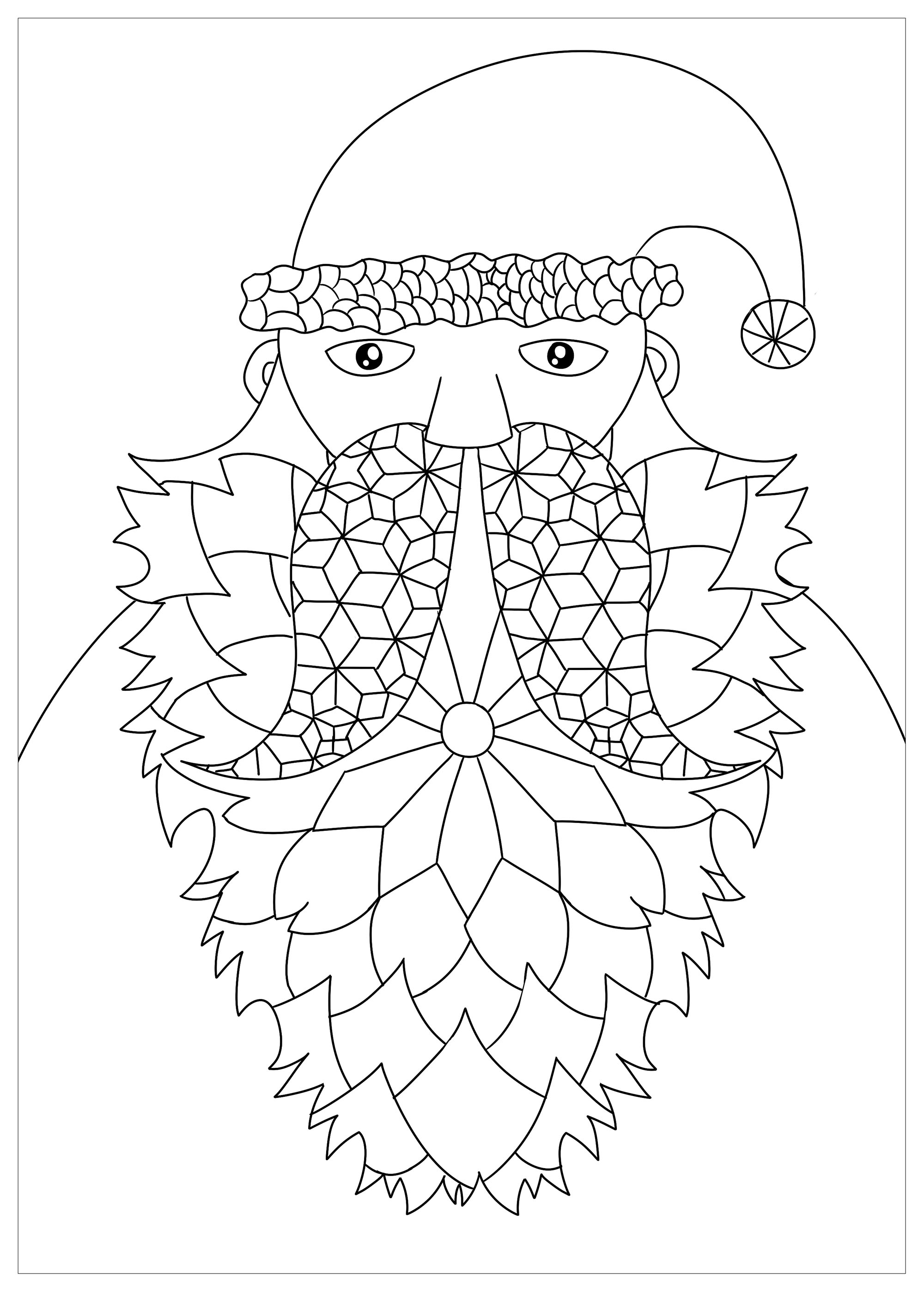 Santa claus in a simple drawing