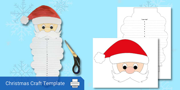Santa beard christmas untdown paper craft advent activity
