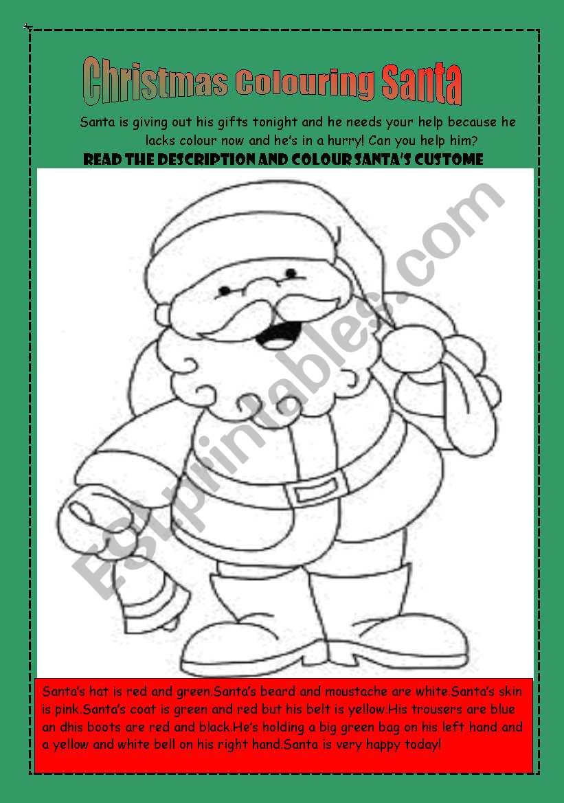 Christmas colouring santa