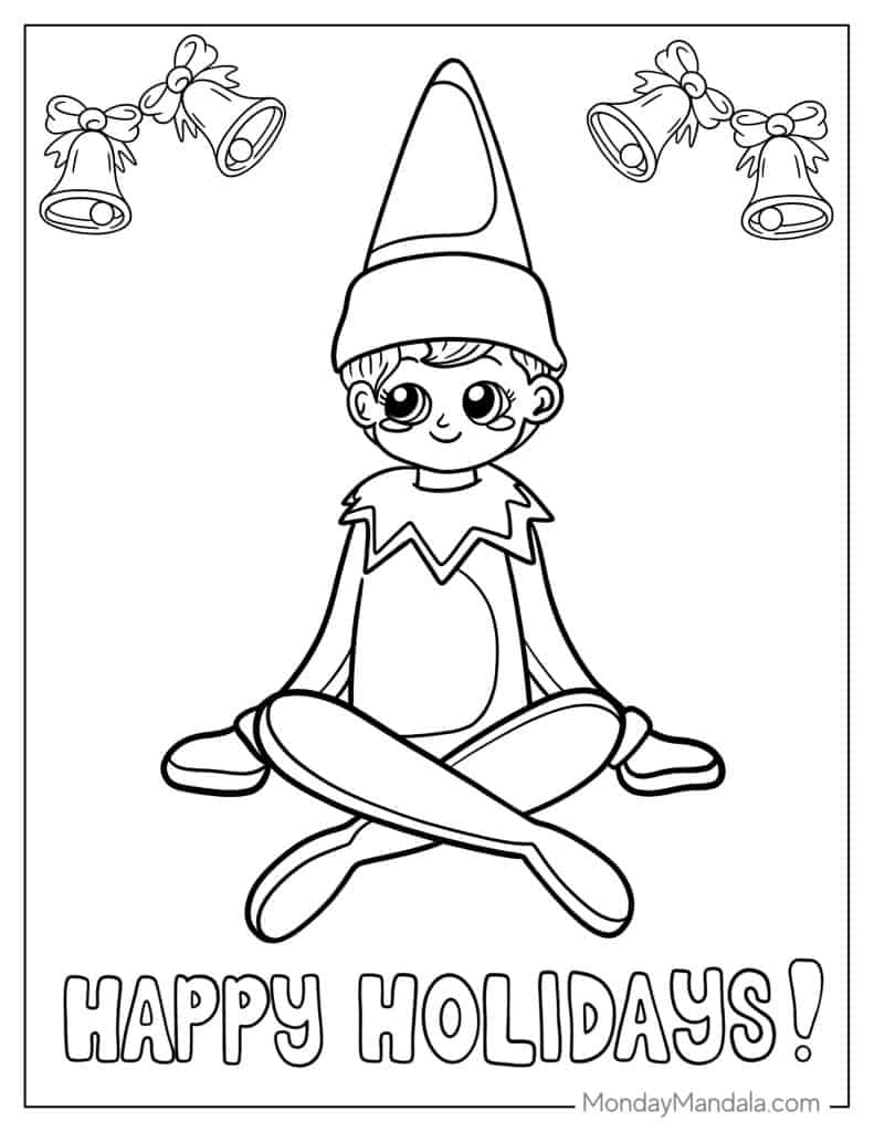Elf coloring pages free pdf printables