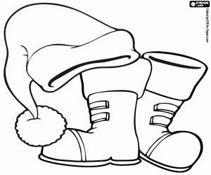 Santa hat coloring page the hat and the boots of santa claus coloring page prâ printable christmas coloring pages free christmas coloring pages coloring pages