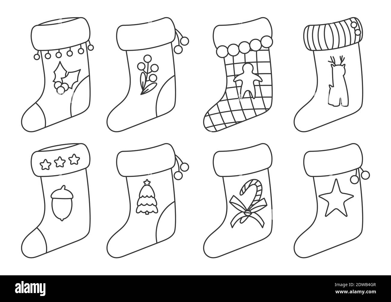 Santa boot black and white stock photos images