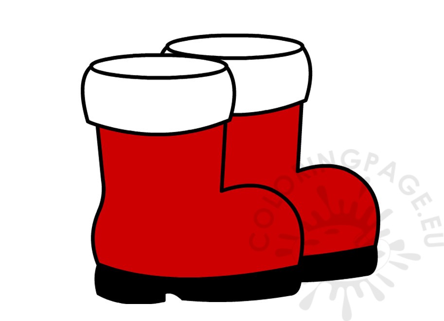 Santa boots coloring page