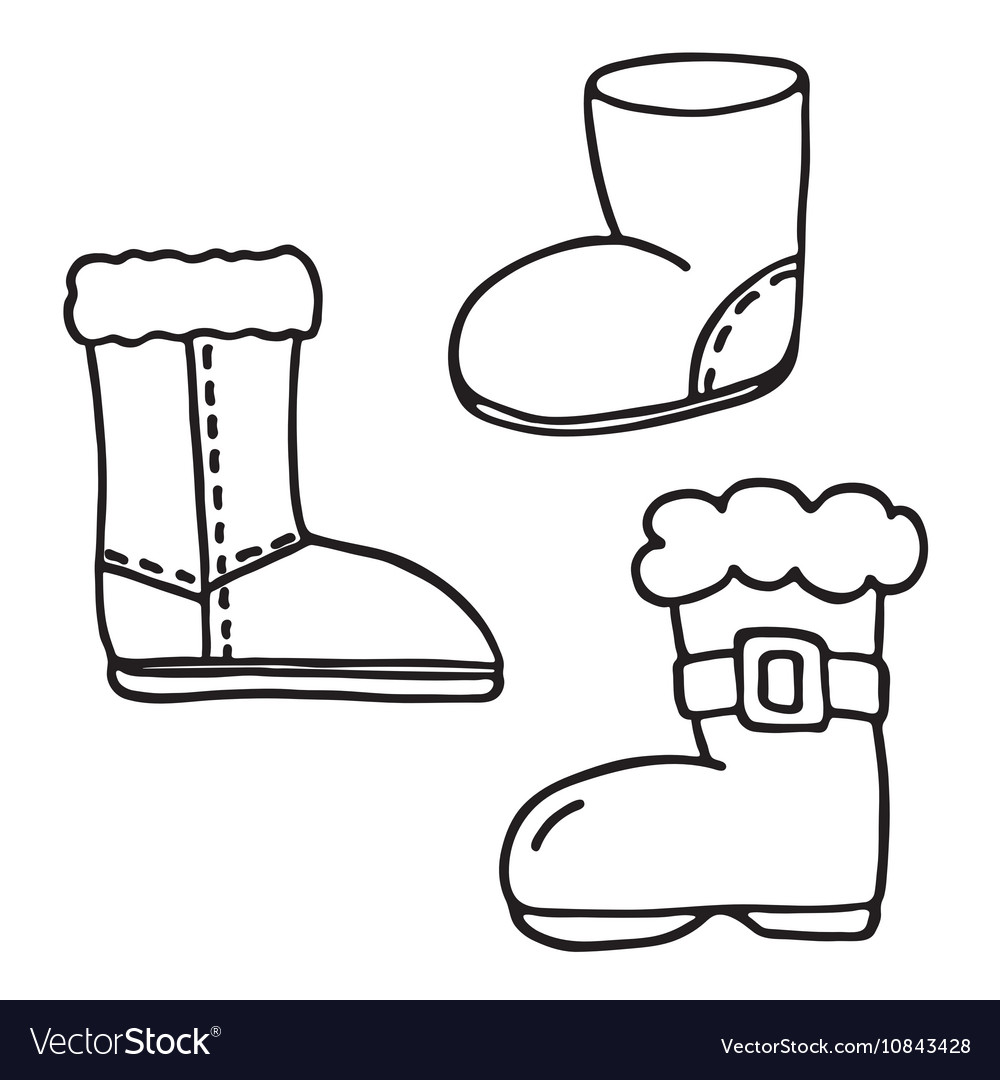 Santa boot icons set royalty free vector image