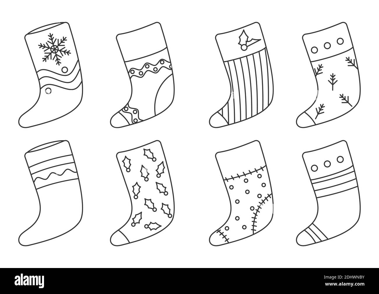 Santa boot black and white stock photos images