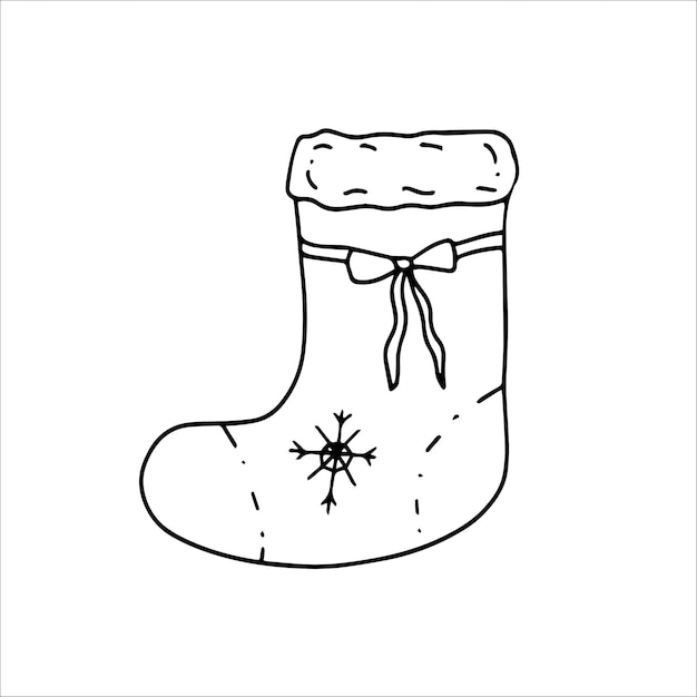 Premium vector hand drawn christmas boot doodle vector illustration