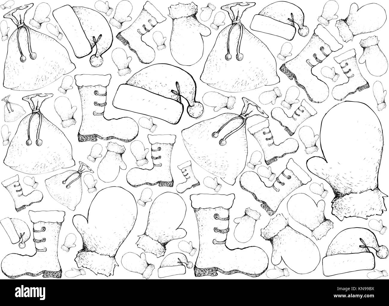 Santa boot black and white stock photos images