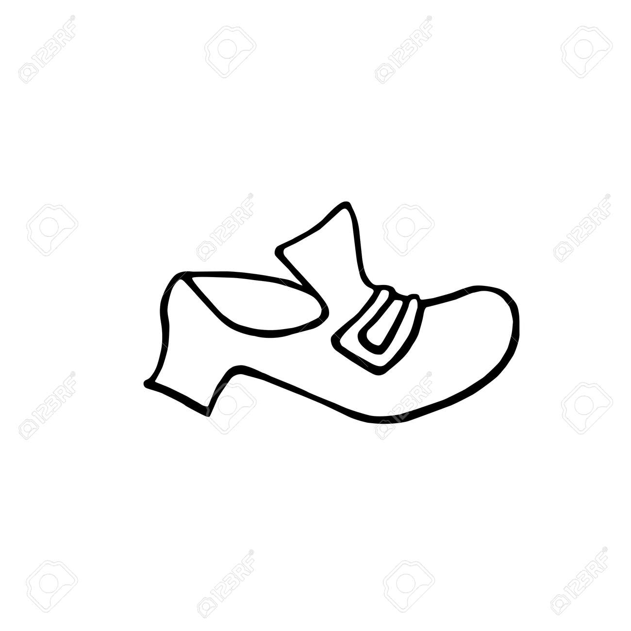 A hand drawn shoe santa claus boot new year and christmas outline icon doodle simple illustration for greeting cards calendars prints childrens coloring book royalty free svg cliparts vectors and stock illustration