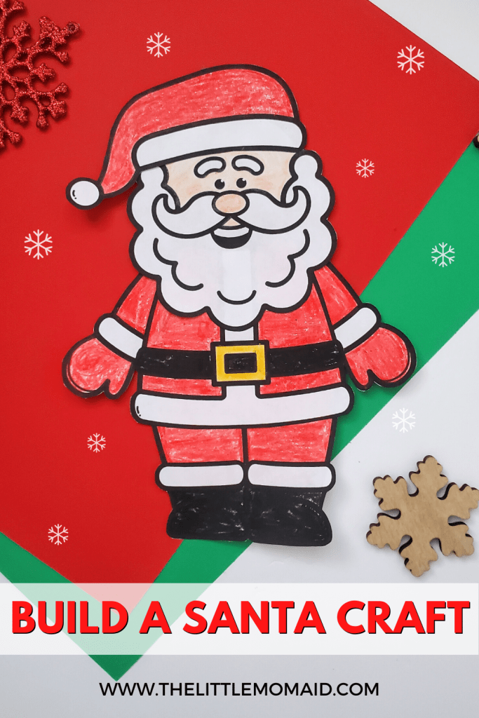 Build a santa craft for kids with template