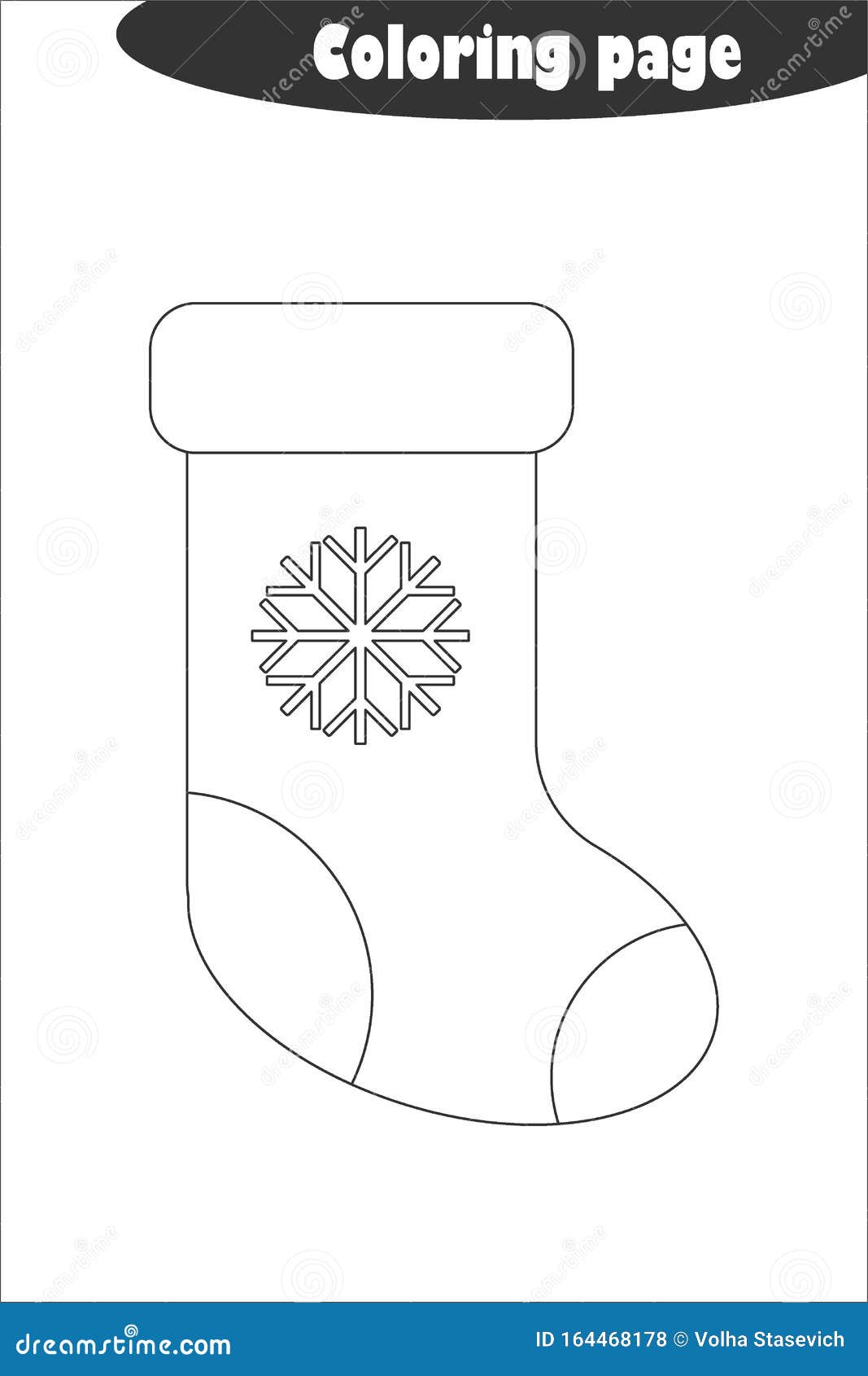 Xmas boot in cartoon style coloring page christmas education paper game for the development of children kids preschool activity stock illustration