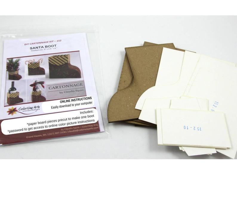 Diy cartonnage kit to make a santa boot box cartonnage kit onlin