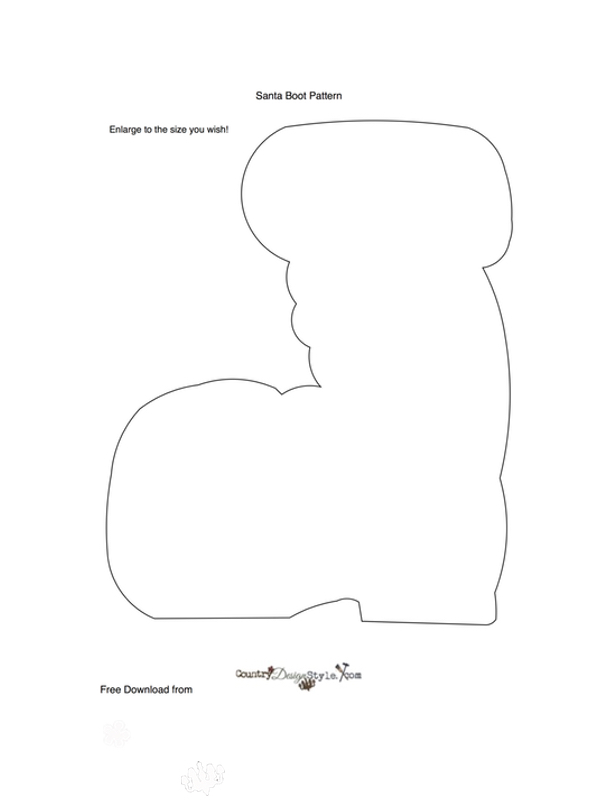 Free printable santa boot template