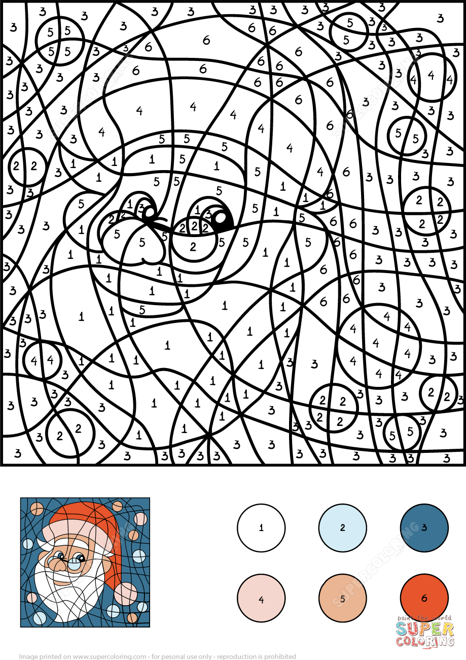 Santa claus color by number free printable coloring pages coloring pages christmas coloring pages free printable coloring pages