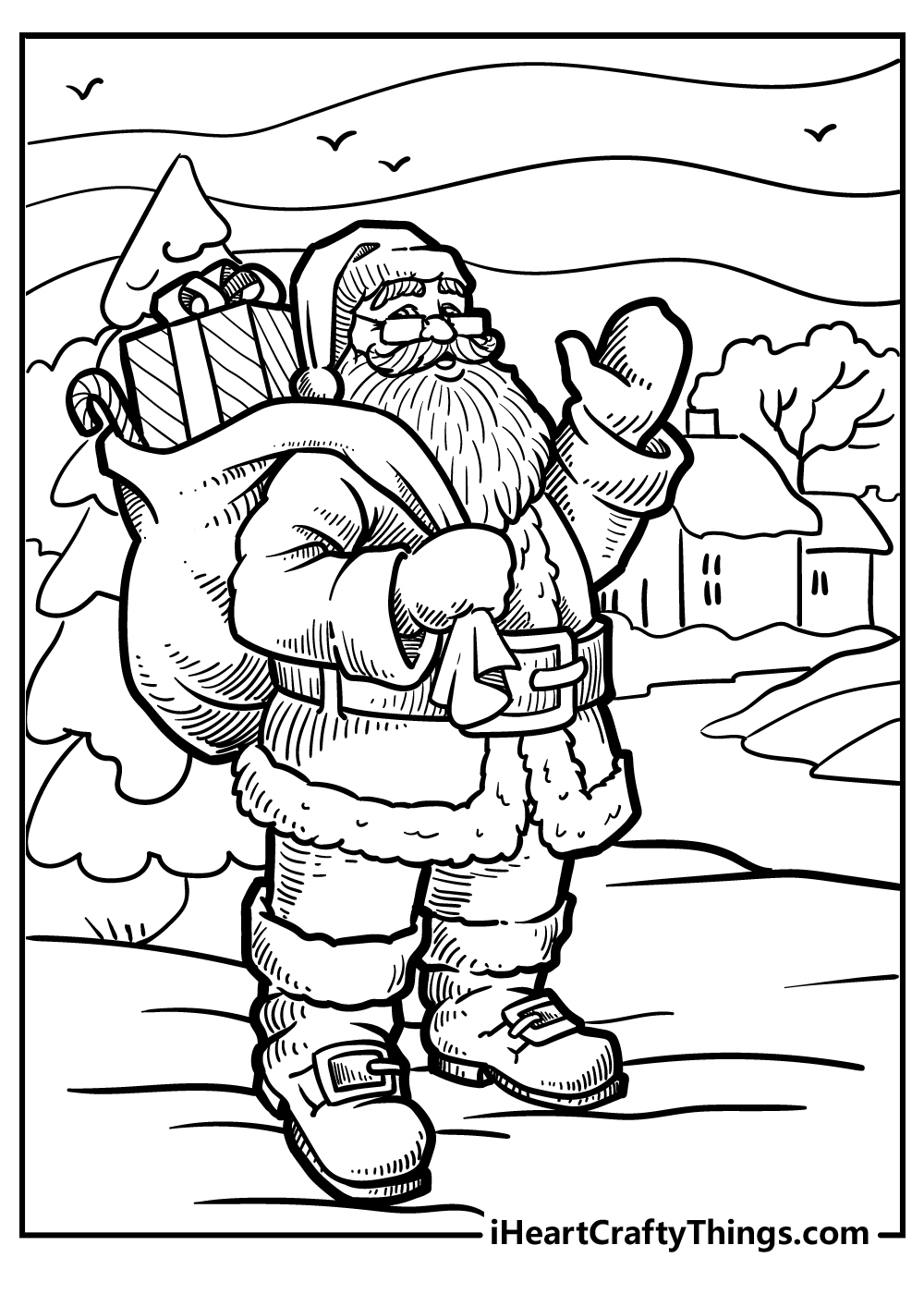 Free santa coloring pages