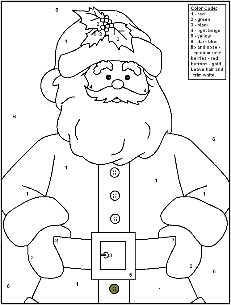Christmas color by numbers