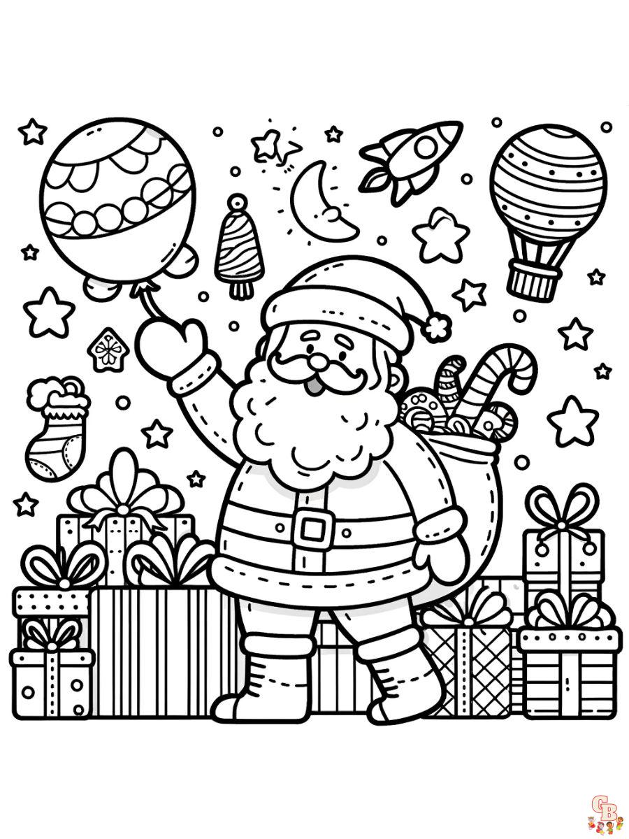 Santa coloring pages free and printable