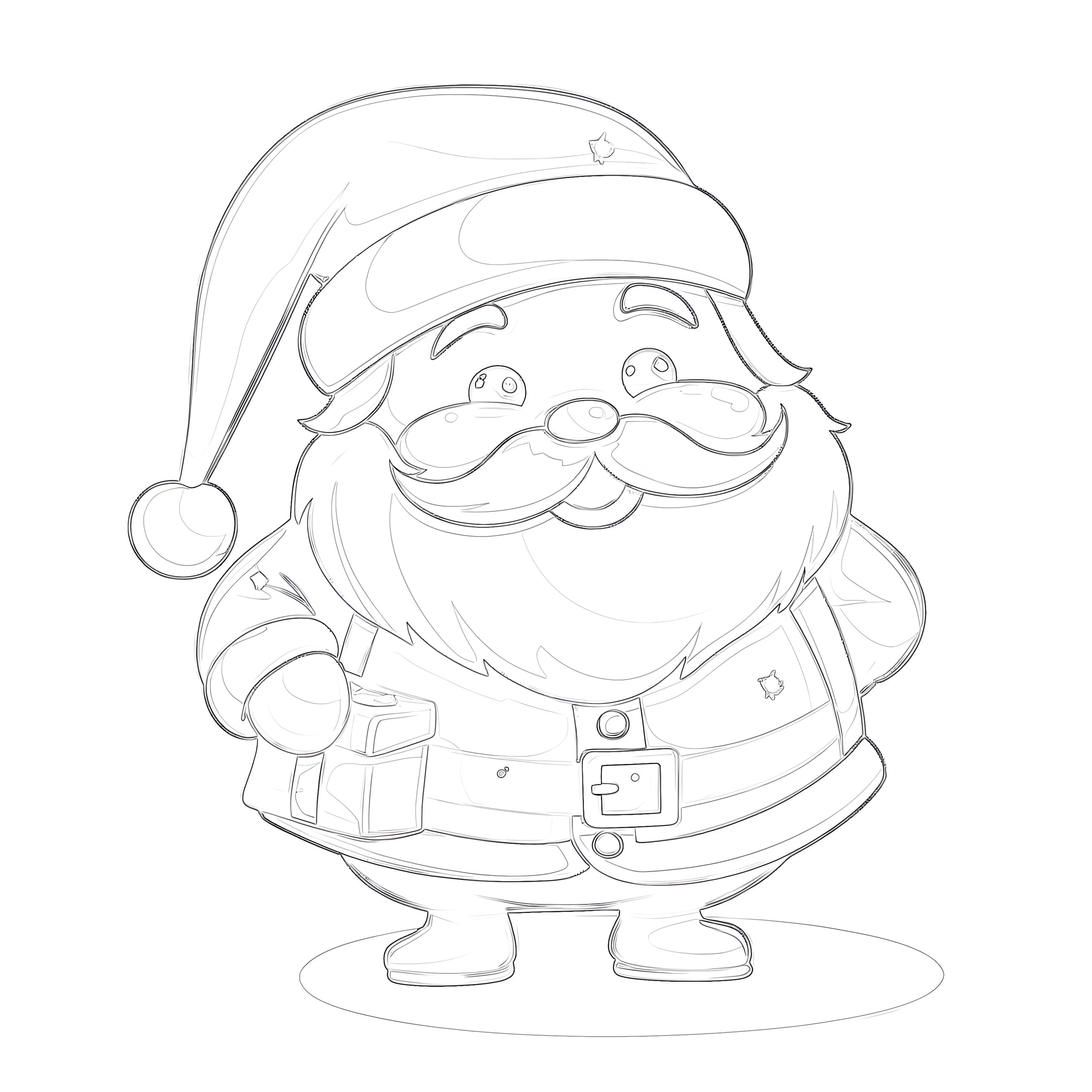 Santa claus coloring page is chubby santa