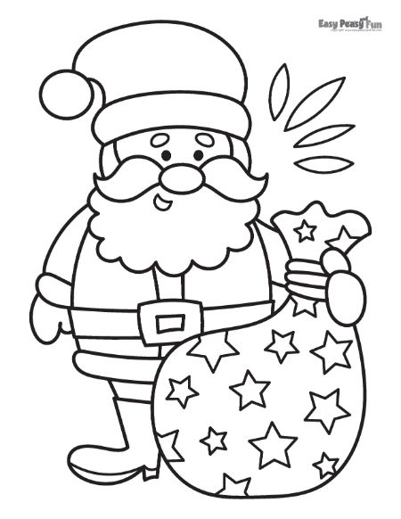 Printable santa coloring pages