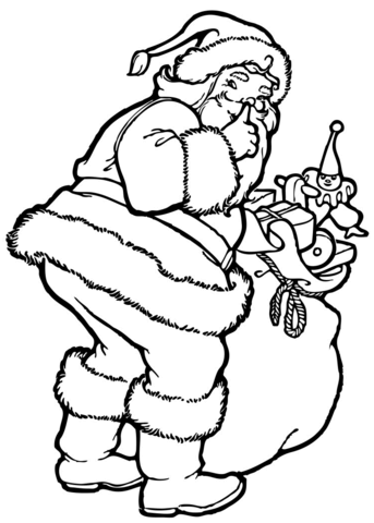 Christmas santa coloring page free printable coloring pages