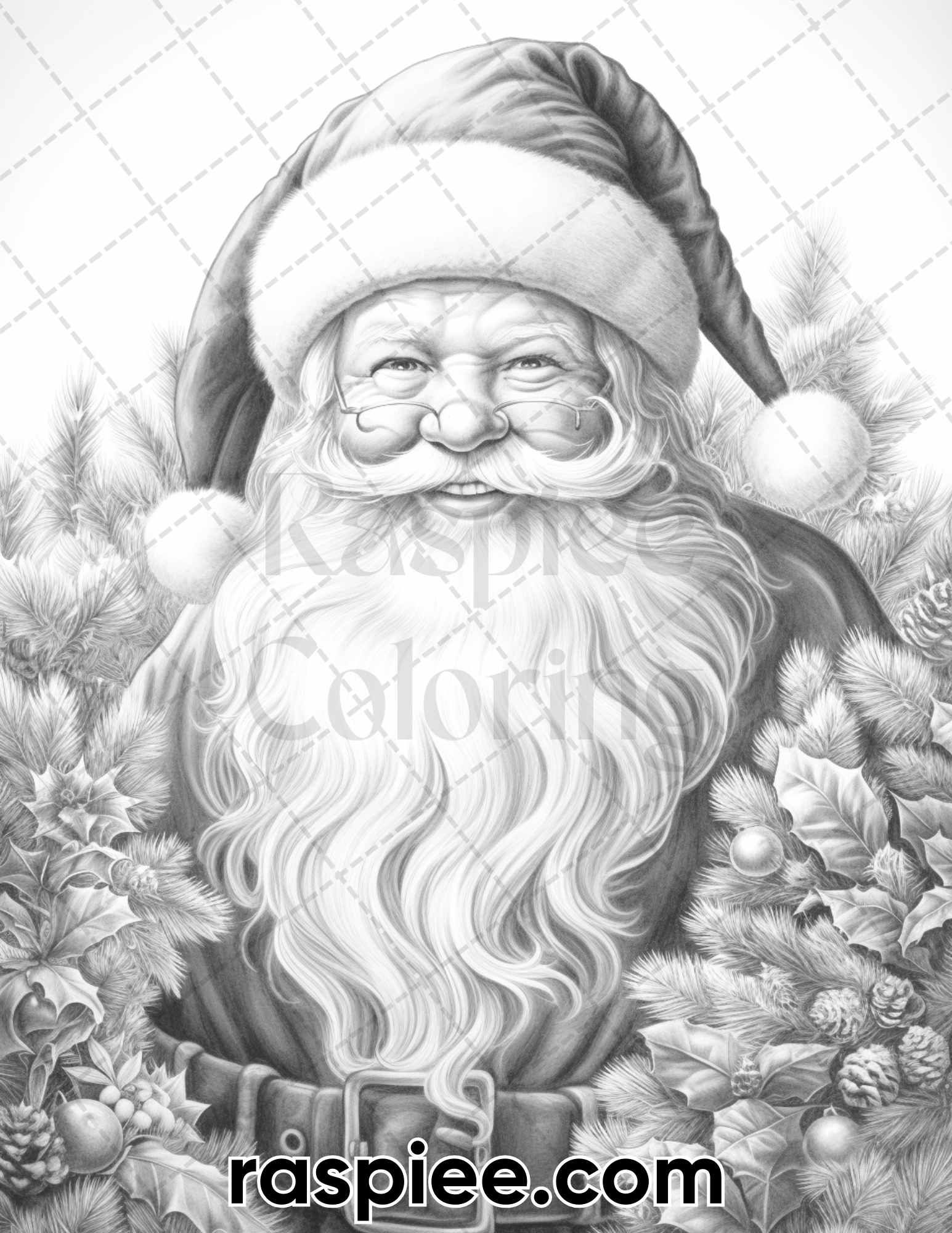 Christmas santa claus grayscale coloring pages for adults printabl â coloring