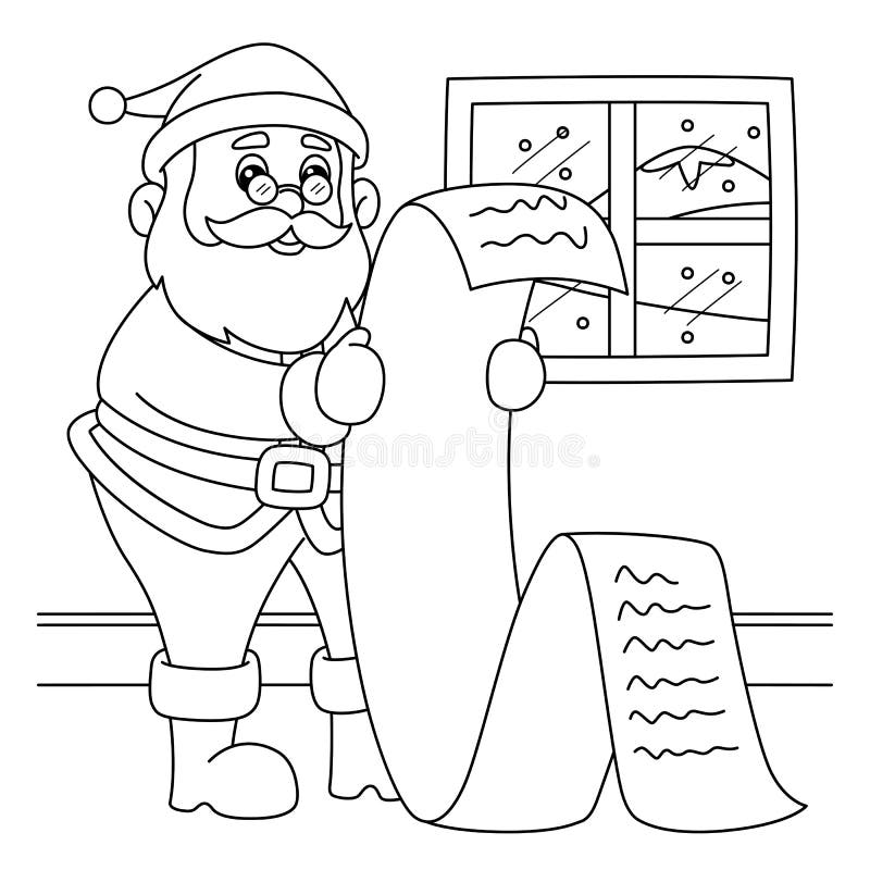 Santa list coloring stock illustrations â santa list coloring stock illustrations vectors clipart