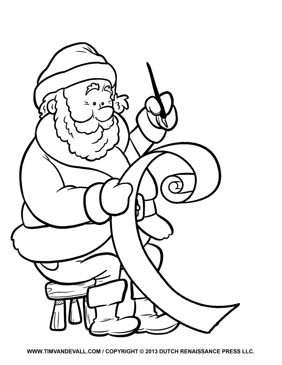Free santa clip art and santa coloring page â tims printables