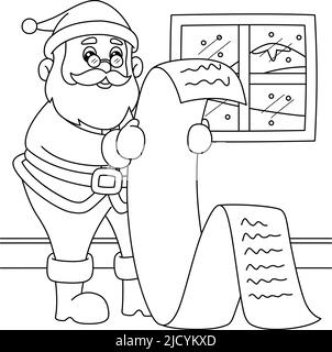 Christmas coloring page santa claus ing out of the fireplace coloring for kids stock vector image art