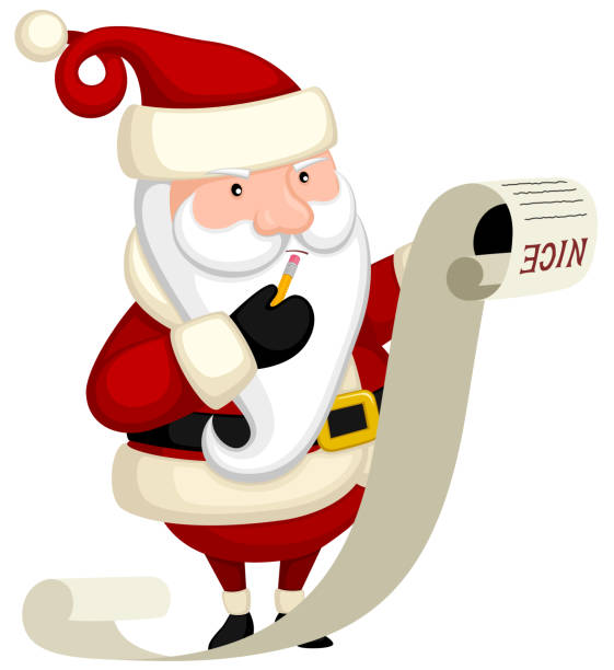Santa with list stock illustration
