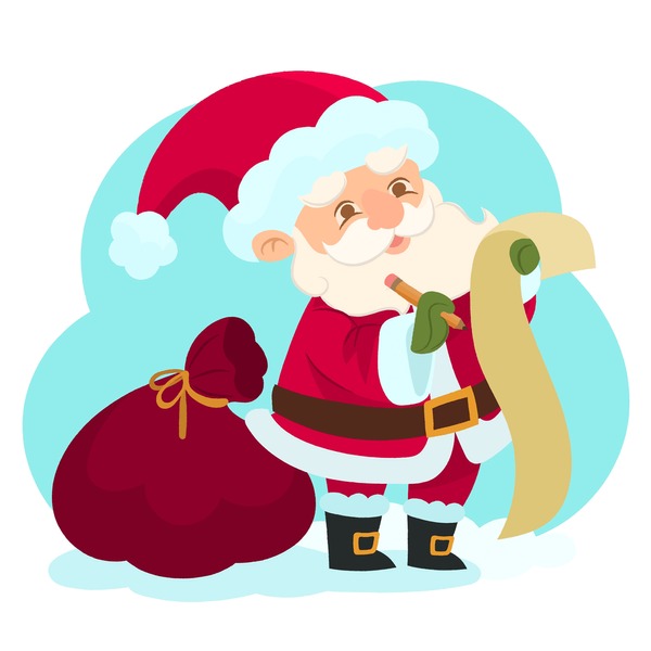 Hundred claus santa checking his list royalty