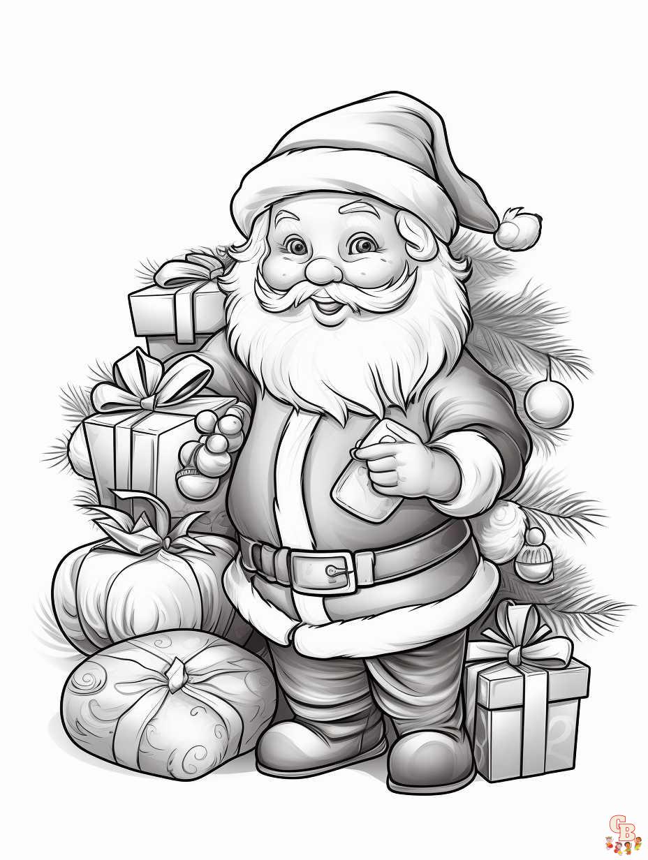 Santa coloring pages free and printable