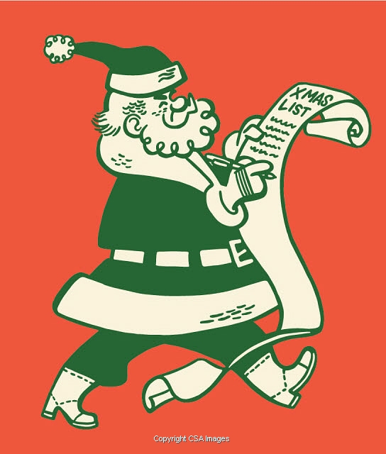 Santa claus checking his list c csa images