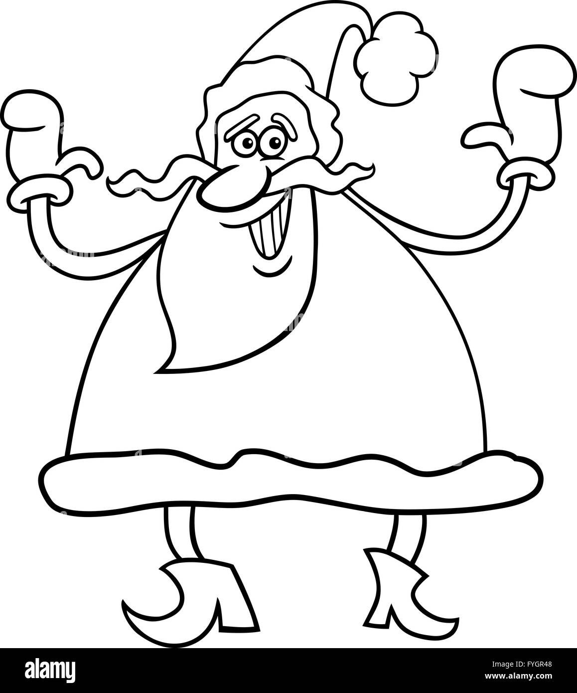Father christmas and drawing black and white stock photos images