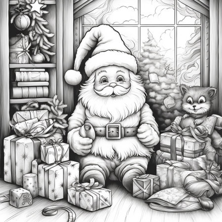 Free christmas coloring page santa photos and vectors