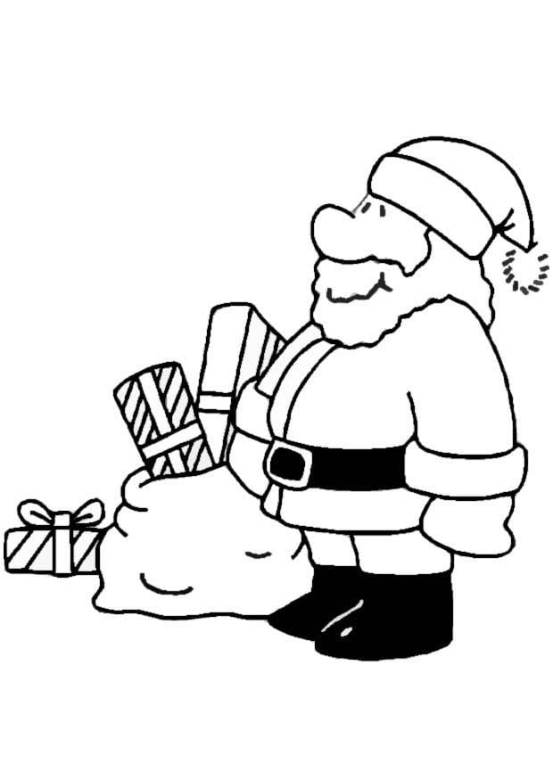 Dibujo para colorear santa claus