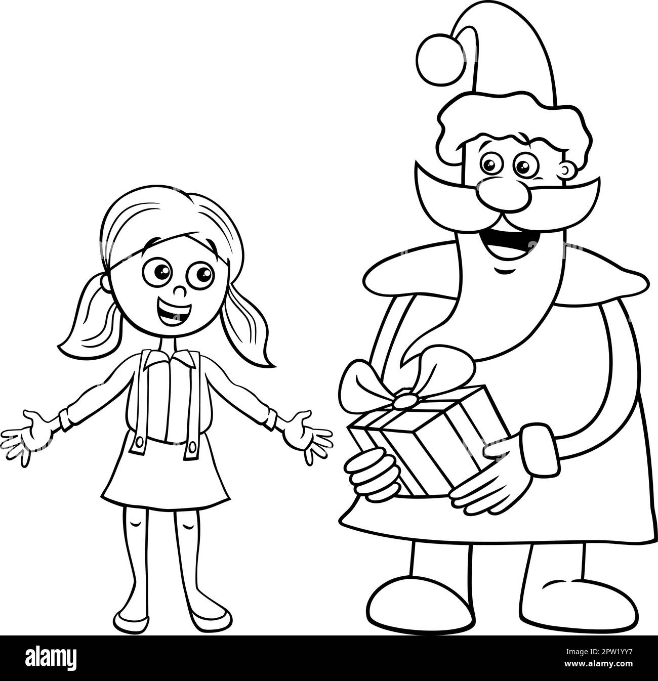 Girl santa claus black and white stock photos images