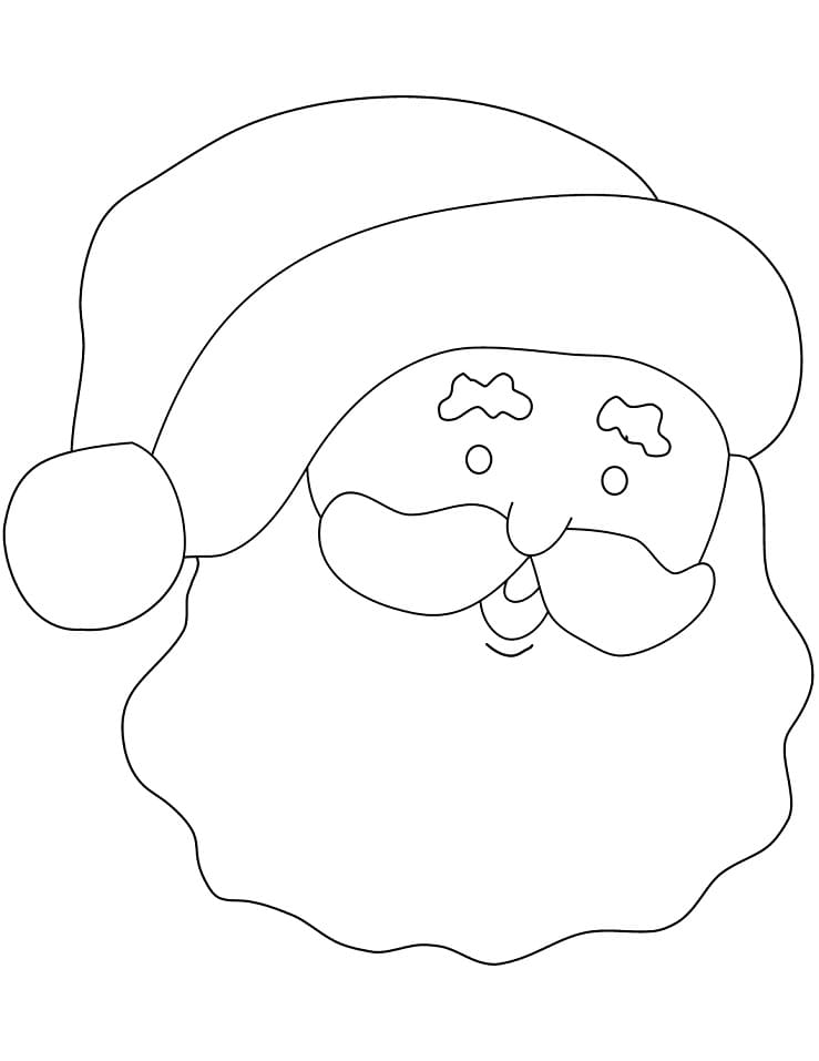 Santa clauss face coloring page