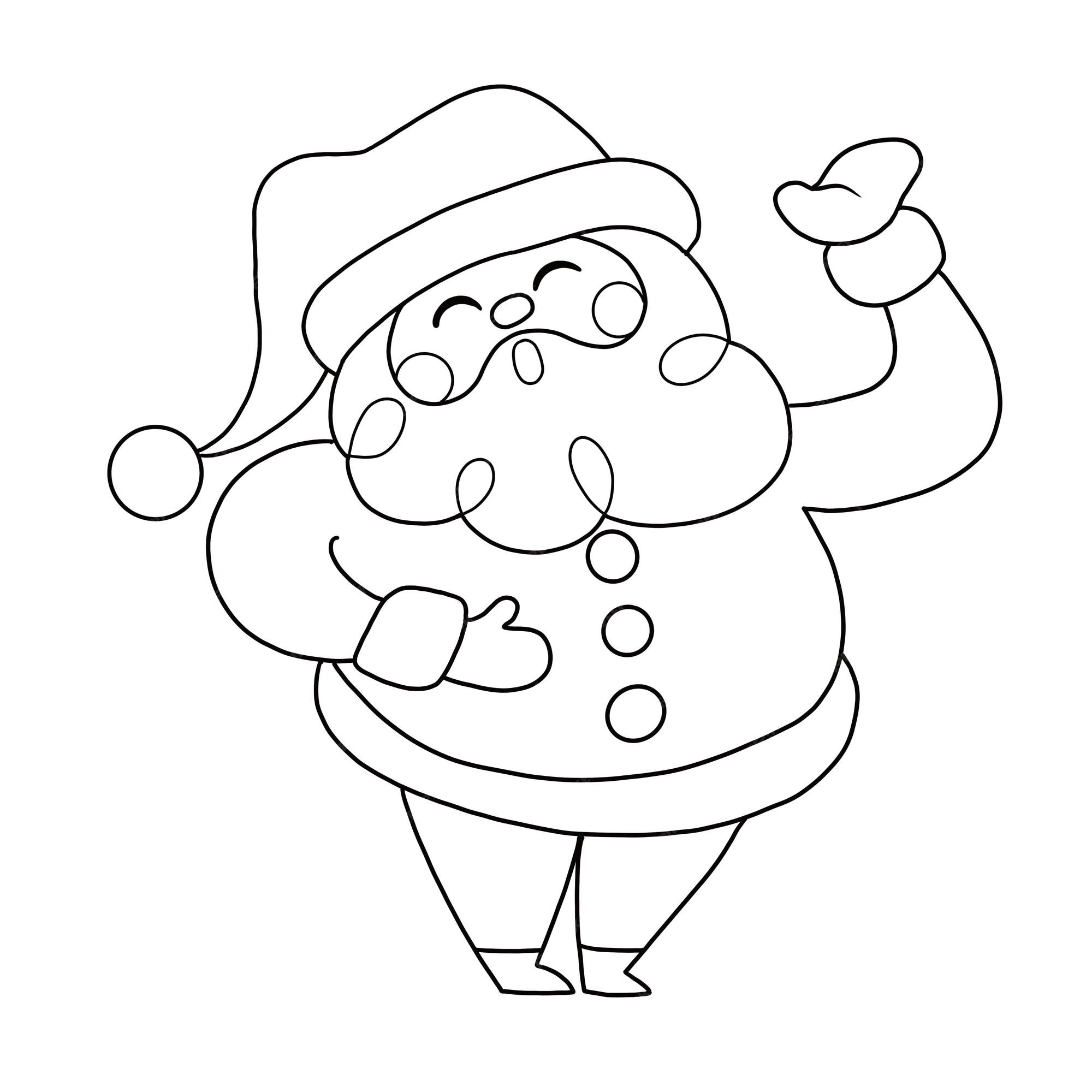 Premium vector merry christmas christmas santa claus isolated coloring page for kids