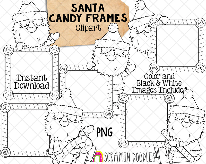 Santa claus ndy frames clipart