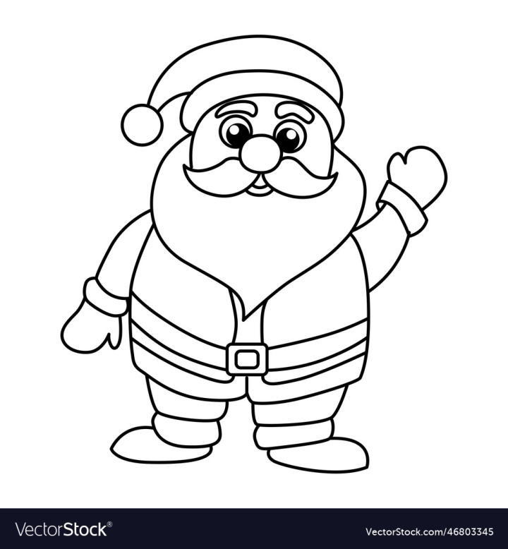 Free santa claus cartoon coloring page for