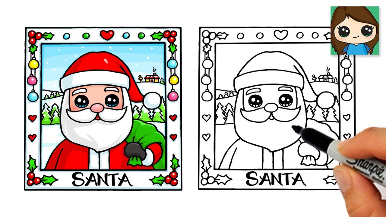 How to draw santa claus portrait easyðchristmas art