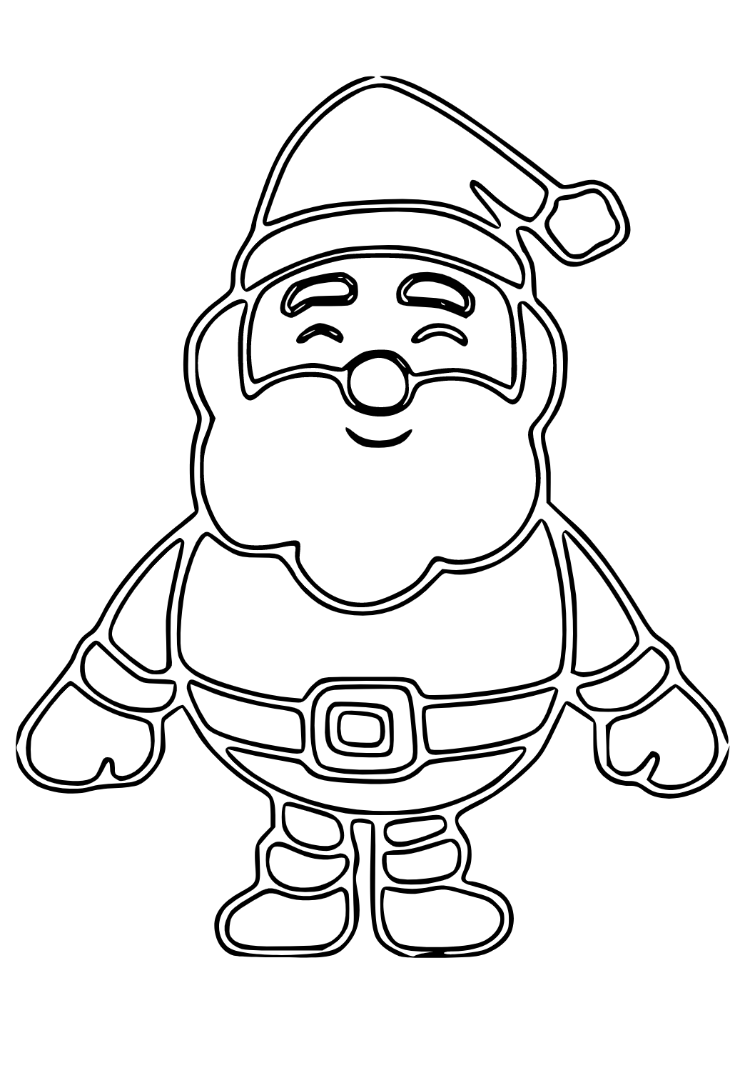 Free printable santa claus contour coloring page sheet and picture for adults and kids girls and boys