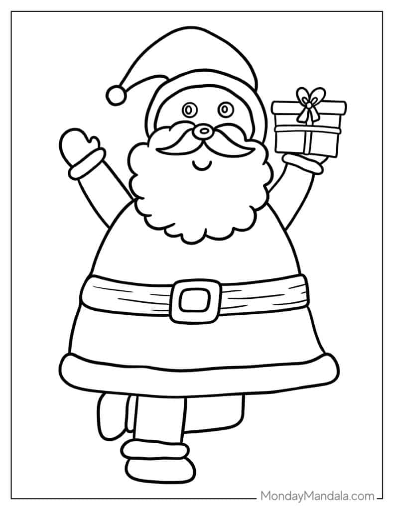 Santa coloring pages free pdf printables