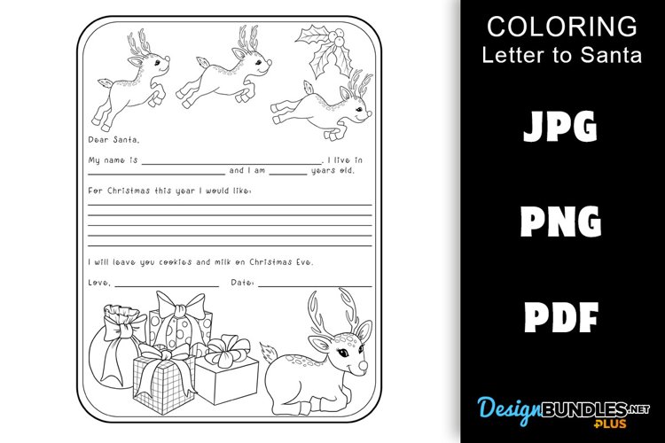 Letter to santa claus coloring page