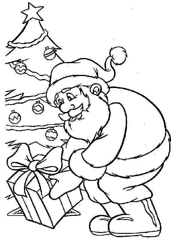 Printable santa coloring pages pdf for kids