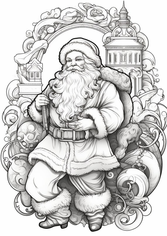 Magical christmas moments coloring pages from the santa claus edition santa claus pdf download for direct fun