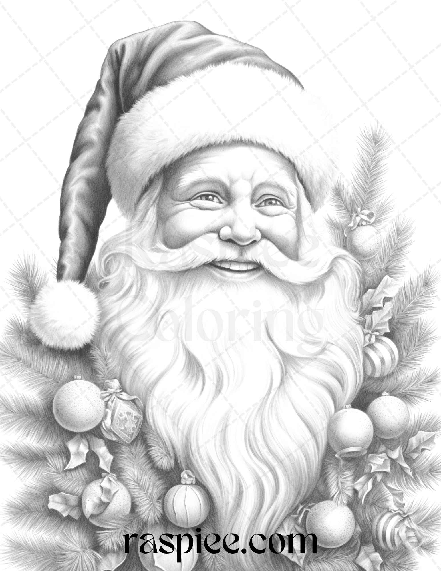 Merry christmas grayscale coloring pages printable for adults pdf â coloring