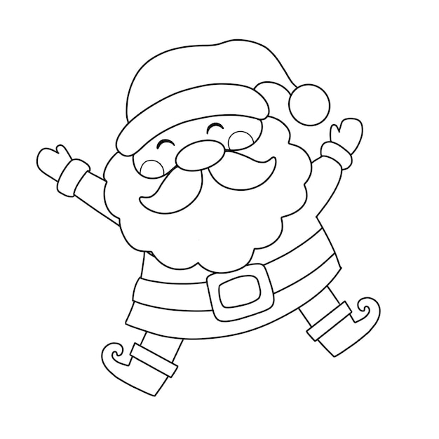 Premium vector merry christmas christmas santa claus isolated coloring page for kids