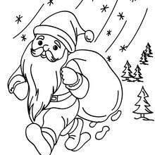 Santa claus under the snow coloring pages