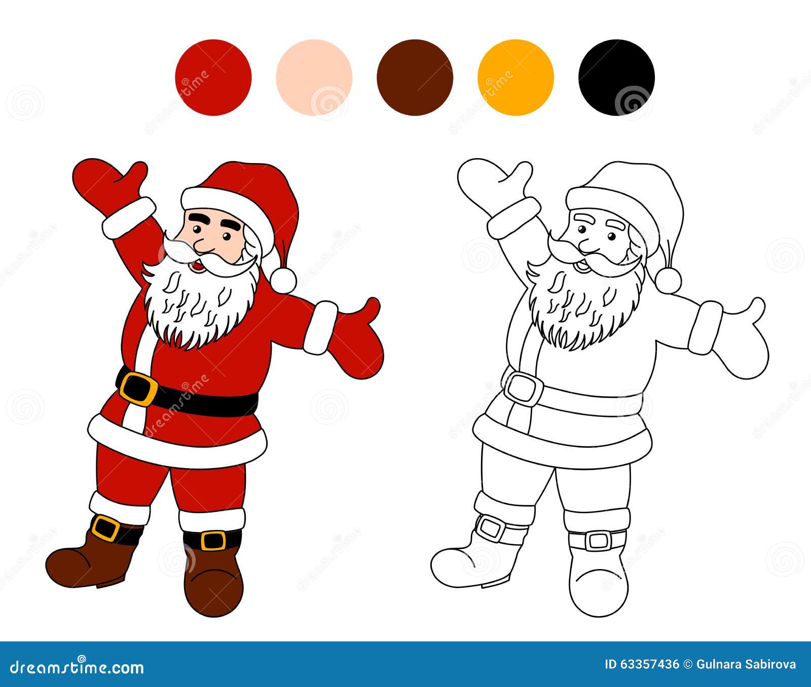 Coloring book santa clause christmas theme for children stock vector